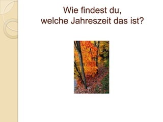 Wie findest du,
welche Jahreszeit das ist?
 