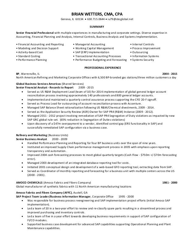 resumes for accountants and financial professionals