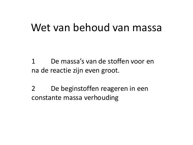 Wet van behoud van massa