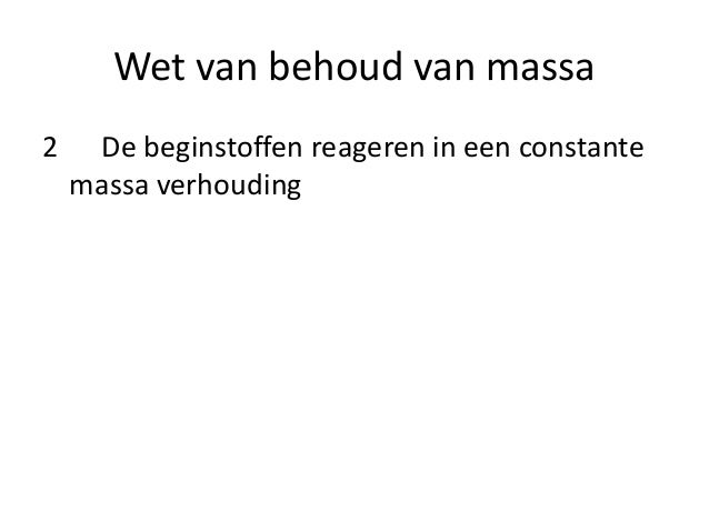Wet van behoud van massa