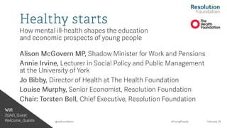 Healthy starts: How mental ill-health shapes the education and economic prospects of young people