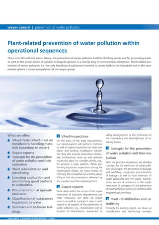 Prevention of water pollution | weyer special