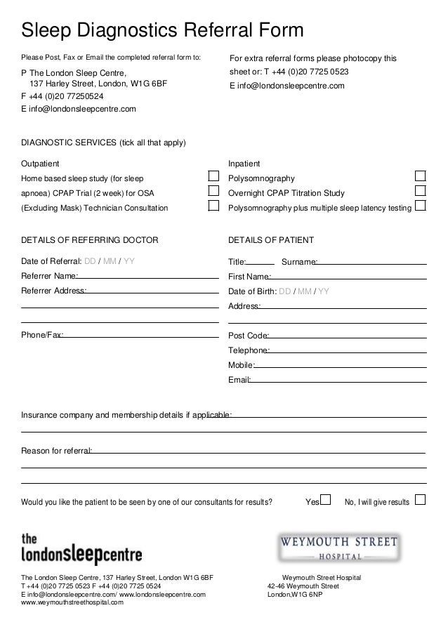 weymouth sleep centre referral form referral forms
