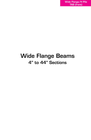 Wide Flange Beams
4” to 44” Sections
Wide Flange/H Pile
TAB (front)
 