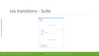MODULE 3 - DIAGRAMMES DE FLUX ET DIAGRAMMES DE MACHINES D’ETAT 
SECTION 3 :DIAGRAMMES DE MACHINE D’ÉTAT 
Les transitions - Suite 
WORKFLOW FOUNDATION 4.5 | MOSTEFAI MOHAMMED AMINE | JUIN 2013 22 
 