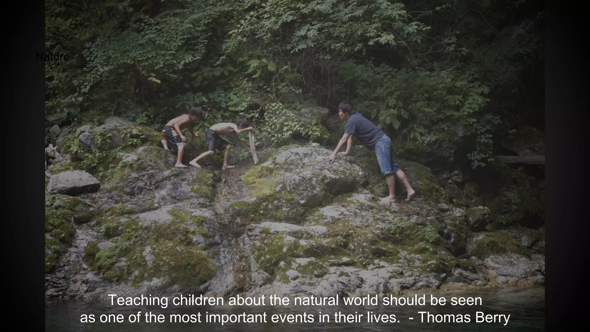 Nature
Teaching children about the natural world should be seen
as one of the most important events in their lives. - Thomas Berry
 