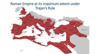 TRAJAN’S FORUM (Public Squares)
FORUM MAP FORUM DURING DAY FORUM AT NIGHT
• Imperial Forum was the center of Roman Empire
 