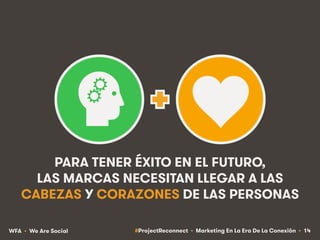 #ProjectReconnect • Marketing En La Era De La Conexión • 14WFA • We Are Social
PARA TENER ÉXITO EN EL FUTURO,
LAS MARCAS N...