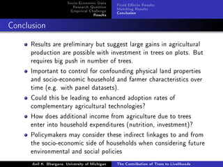 The Contribution of Trees to Livelihoods: A Panel Analysis of Living Standards Surveys in Tanzania