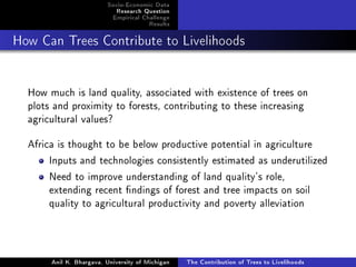 The Contribution of Trees to Livelihoods: A Panel Analysis of Living Standards Surveys in Tanzania