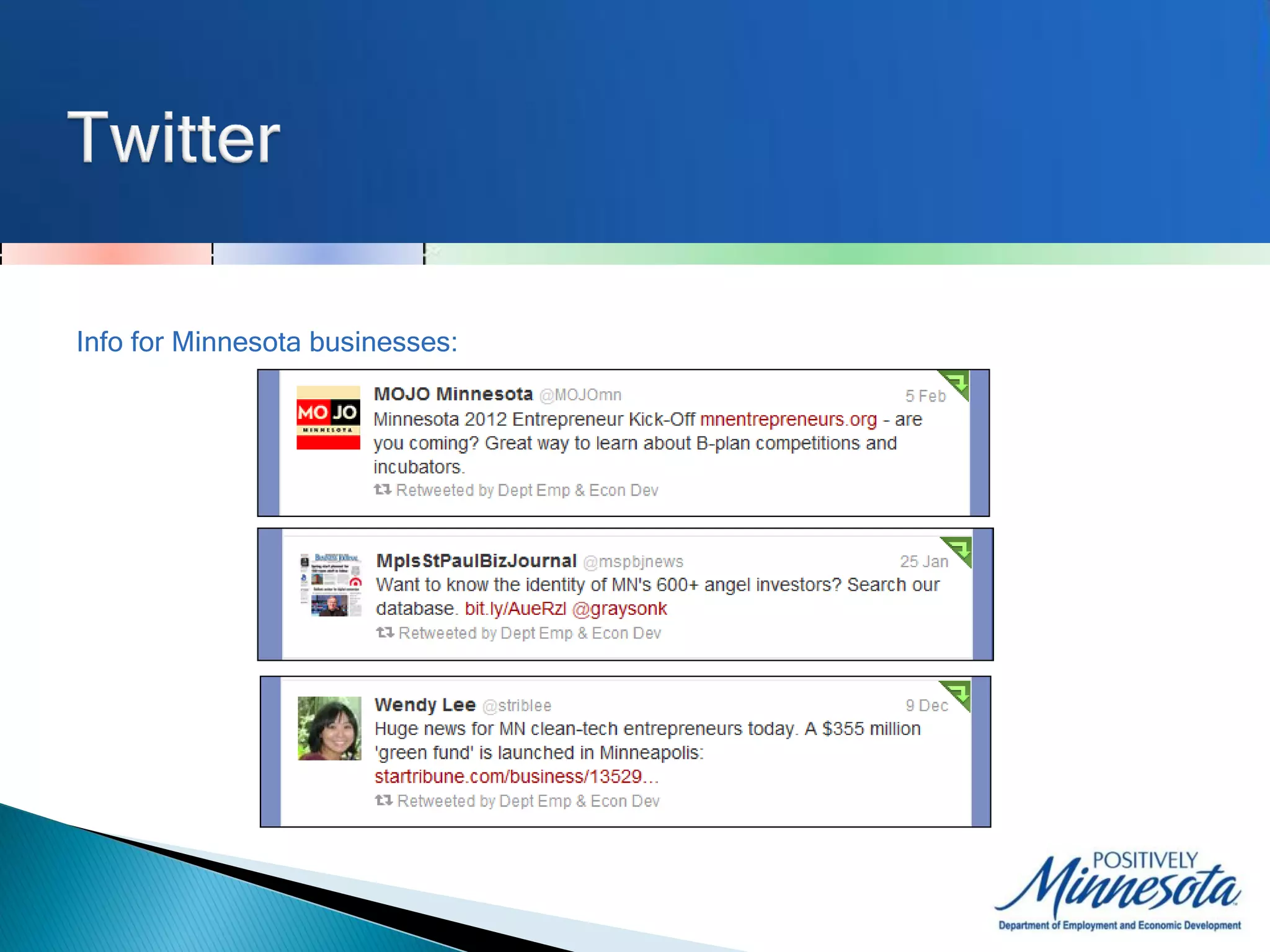 Info for Minnesota businesses:
 