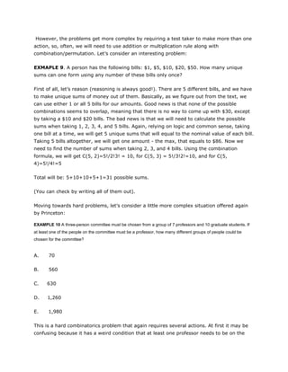 Permutation and Combinations | DOCX