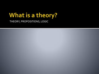THEORY, PROPOSITIONS, LOGIC
 