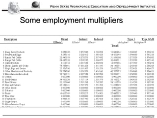 Some employment multipliers 