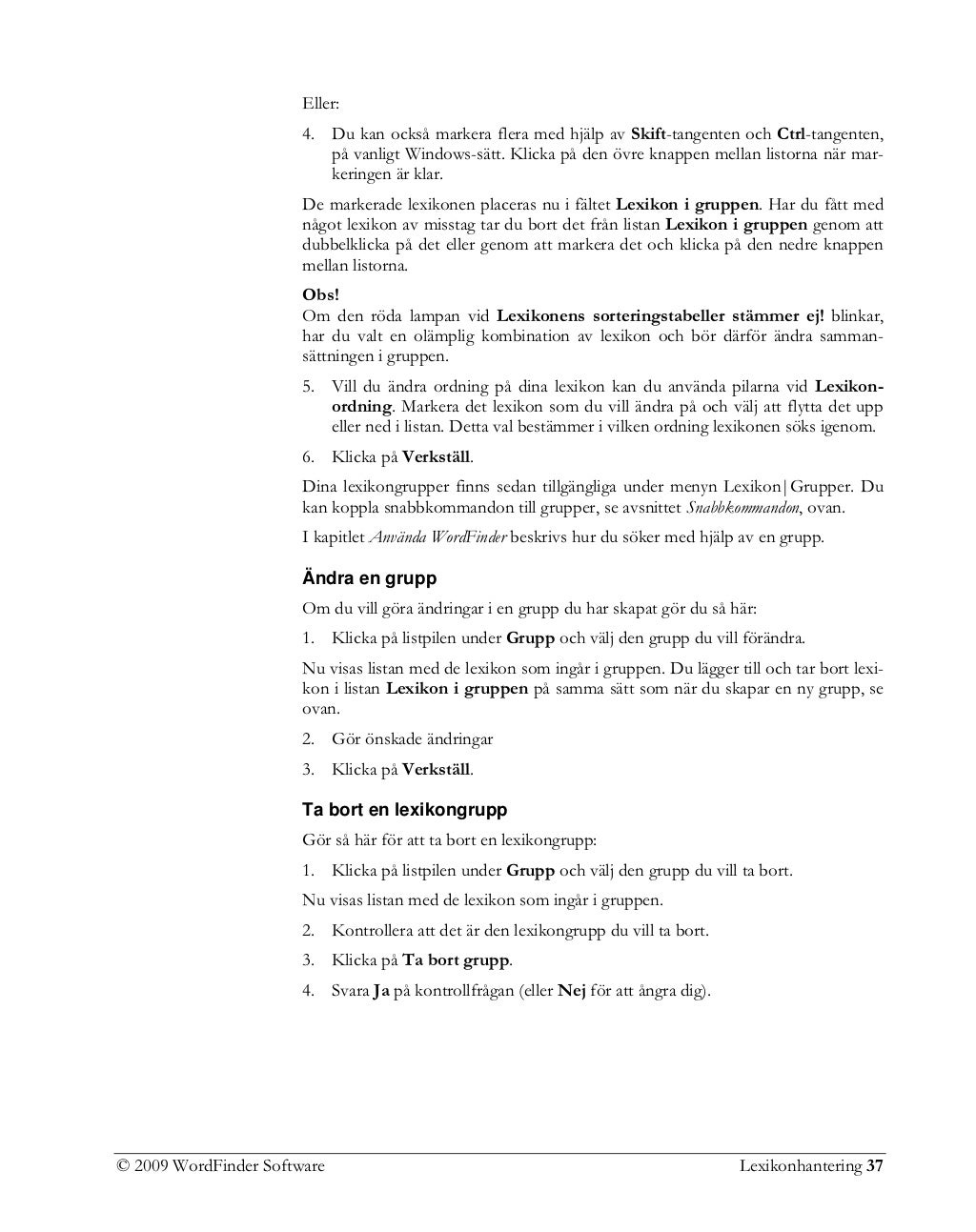 WordFinder 10 Professional för PC - Manual