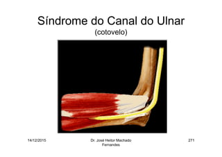 14/12/2015 Dr. José Heitor Machado
Fernandes
271
Síndrome do Canal do Ulnar
(cotovelo)
 