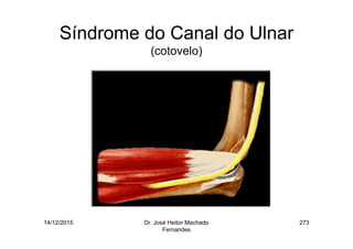 14/12/2015 Dr. José Heitor Machado
Fernandes
273
Síndrome do Canal do Ulnar
(cotovelo)
 