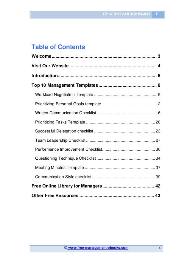top 10 templates and checklist