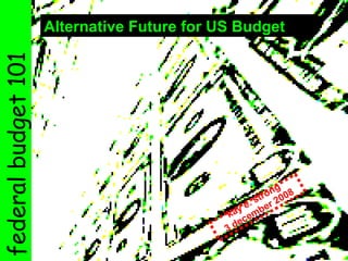 Alternative Future for US Budget   kay e. strong 3 december 2008 federal budget 101   