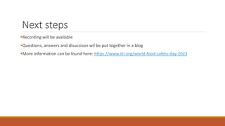 Less sticks, more carrots: New directions for improving food safety in informal markets in low- and middle-income countries