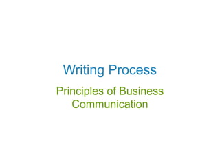 Principles of Business
Communication
Writing Process
 