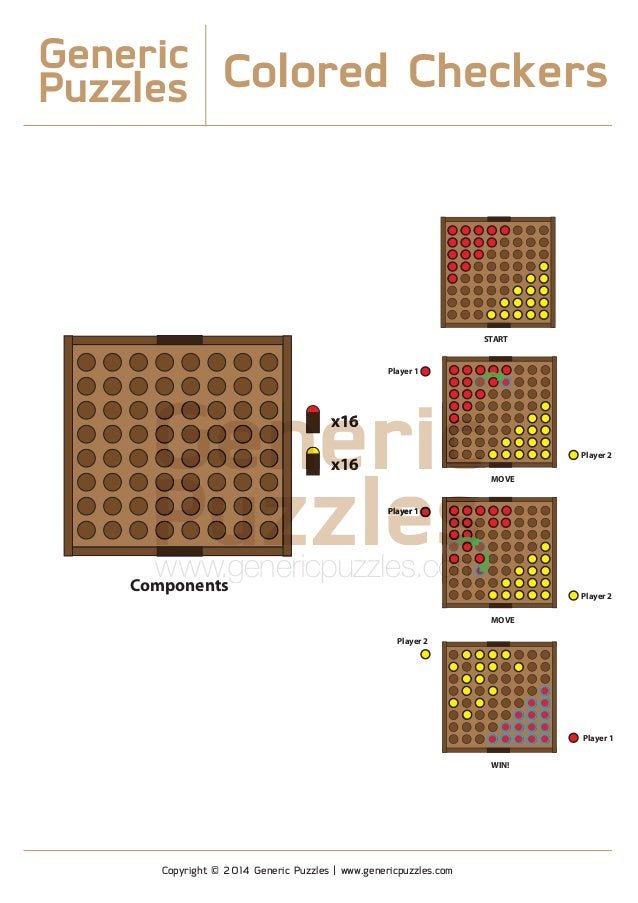 Generic Puzzles Solution Colored Checkers 5.5"