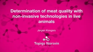 Determination of meat quality with 
non-invasive technologies in live 
animals 
Jørgen Kongsro 
 
