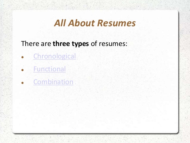 resume types what types of resumes are there