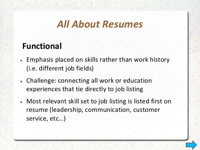resume types functional