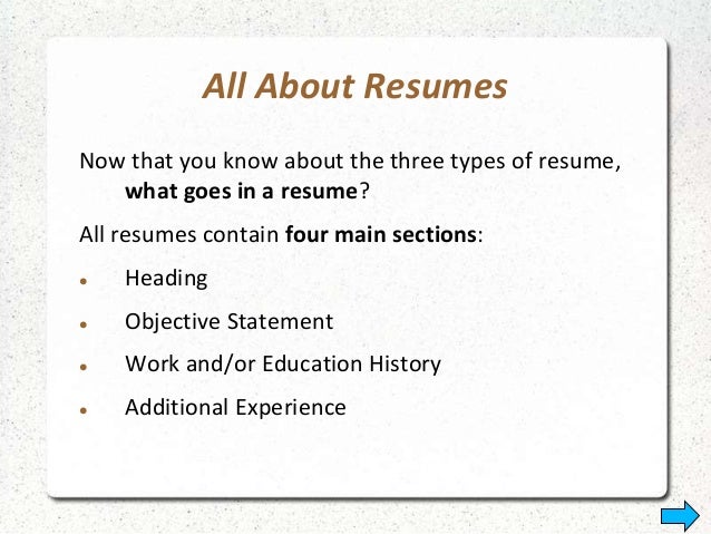 Resume Sections & Categories (with Tips on Order & Titles) 5 major parts of a resume