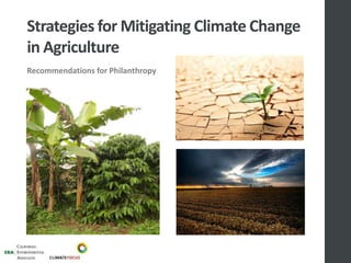 Strategies for Mitigating Climate Change
in Agriculture
Recommendations for Philanthropy
 