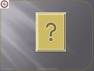 07/22/15 ICGST 2012 Presented July 17
 