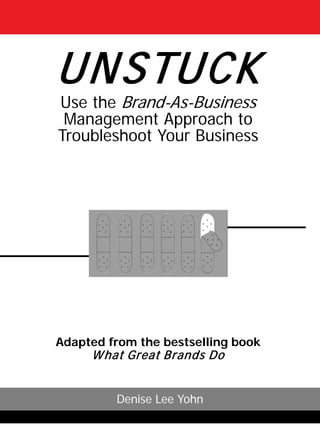 UNSTUCK
Denise Lee Yohn
Adapted from the bestselling book
What Great Brands Do
Use the Brand-As-Business
Management Approach to
Troubleshoot Your Business
 