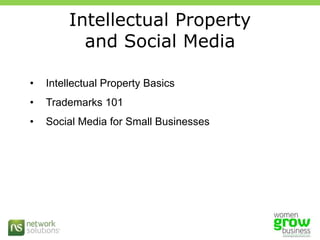 Employment and Contract IssuesIntellectual Propertyand Social MediaIntellectual Property Basics