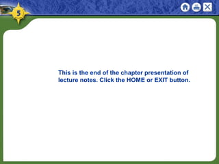 NEXT
This is the end of the chapter presentation of
lecture notes. Click the HOME or EXIT button.
 