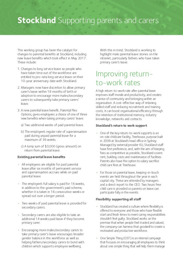 Case Study Supporting Parents And Carers Stockland