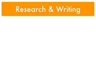 Research & Writing
 