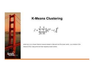K-Means Clustering
,
where xi(j) -cj is a chosen distance measure between a data point and the cluster centre , is an indicator of the
distance of the n data points from their respective cluster centers.
 