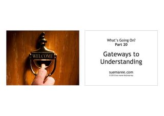 What's Going On? Part 20 Gateways to Understanding