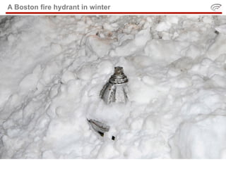 A Boston fire hydrant in winter
 