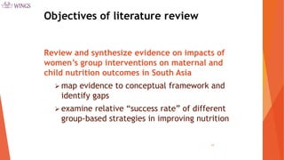 Pathways from Women’s Group-based Programs to Nutrition Change in South Asia: A Conceptual Framework and Literature Review