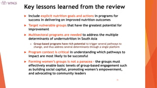 Pathways from Women’s Group-based Programs to Nutrition Change in South Asia: A Conceptual Framework and Literature Review