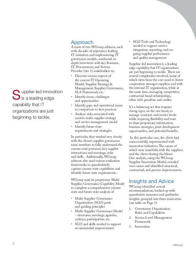 Multisupplier governance