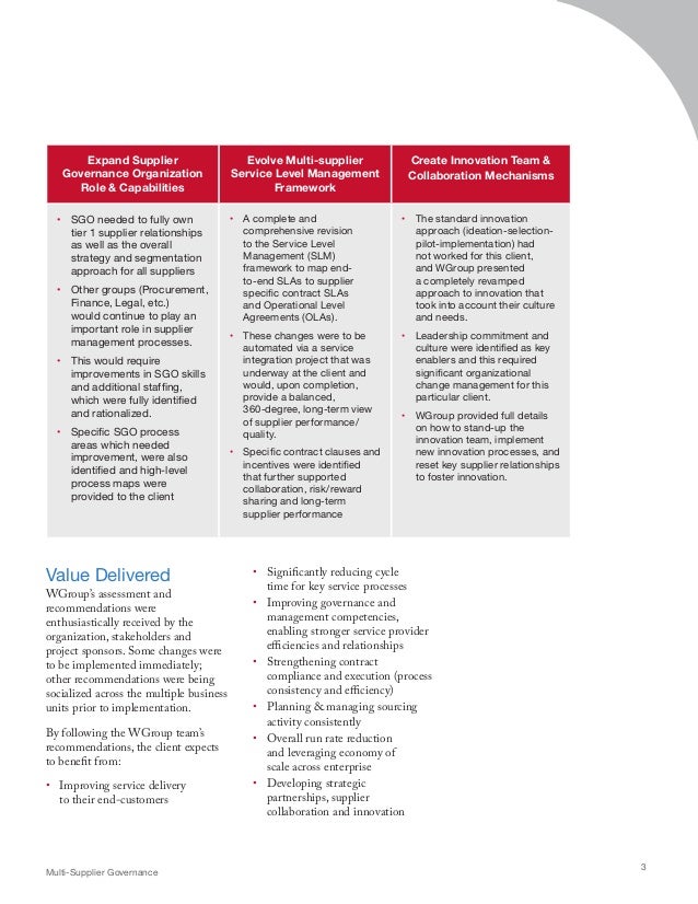 Multisupplier governance