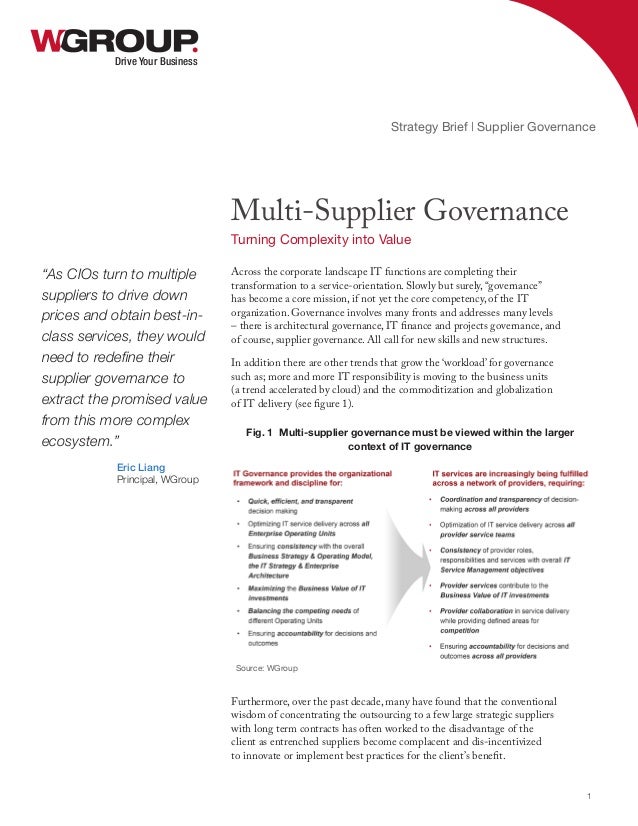Multisupplier governance