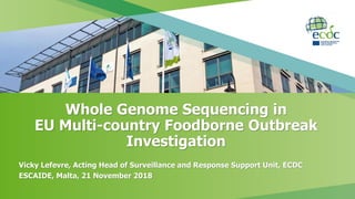Whole Genome Sequencing in
EU Multi-country Foodborne Outbreak
Investigation
Vicky Lefevre, Acting Head of Surveillance and Response Support Unit, ECDC
ESCAIDE, Malta, 21 November 2018
 