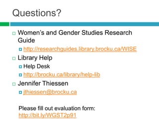 Historical Perspectives on Women: Library Research