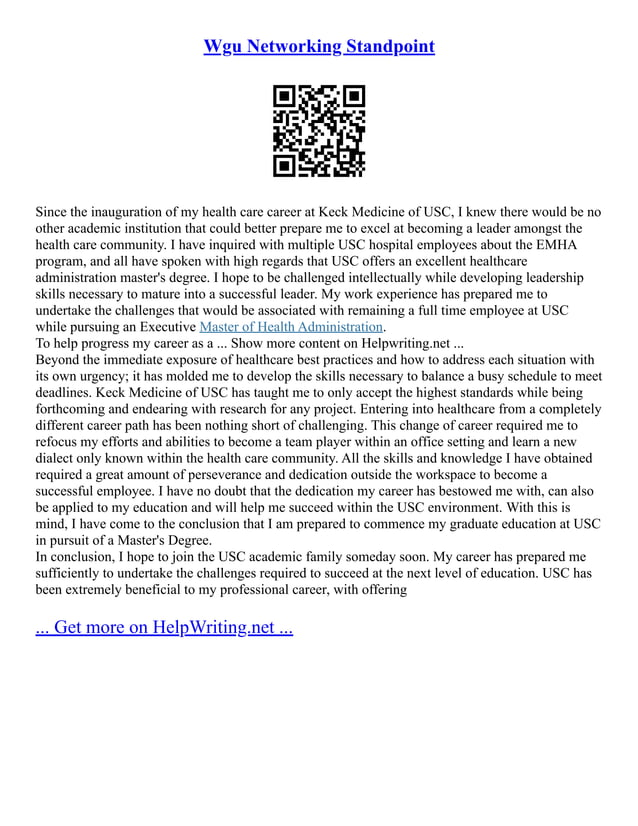 Wgu Networking Standpoint PDF