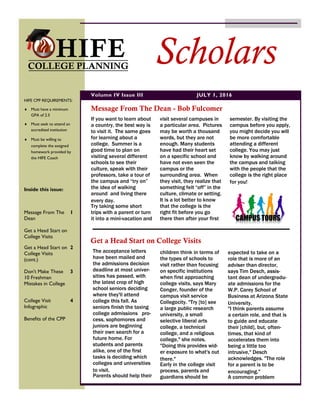 HIFE Scholars newsletter July 2016 edition