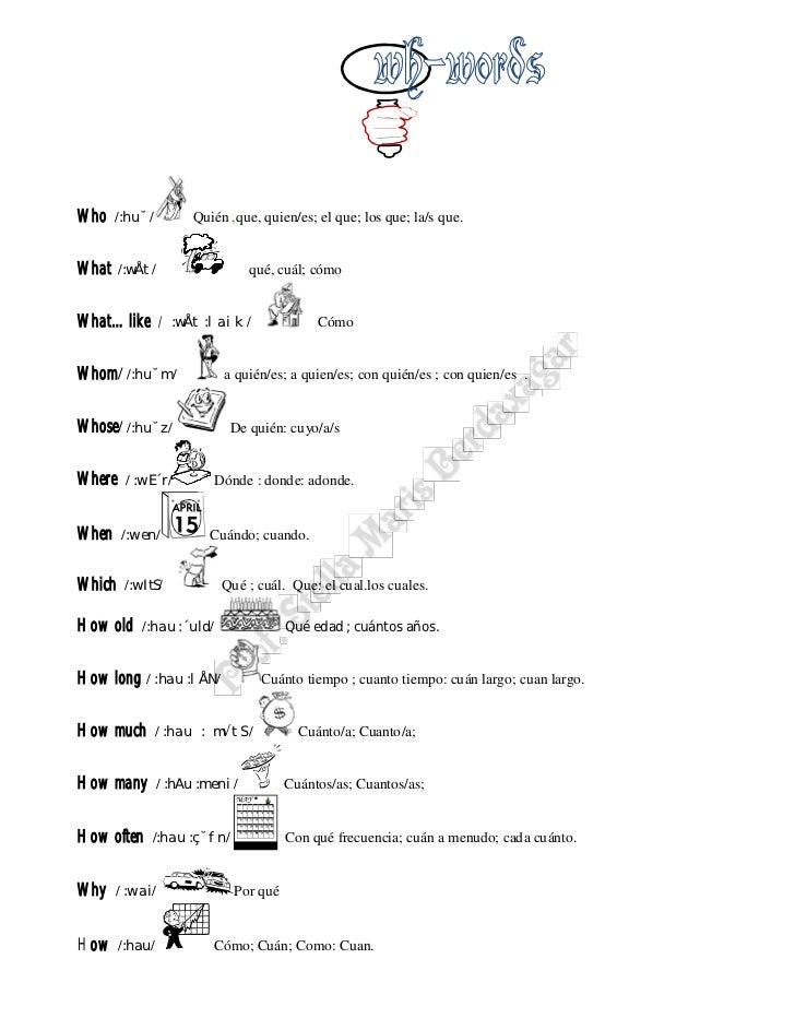 Wh Pronombres Y Adverbios Interrogativos Y Relativos En Ingles Sm Be